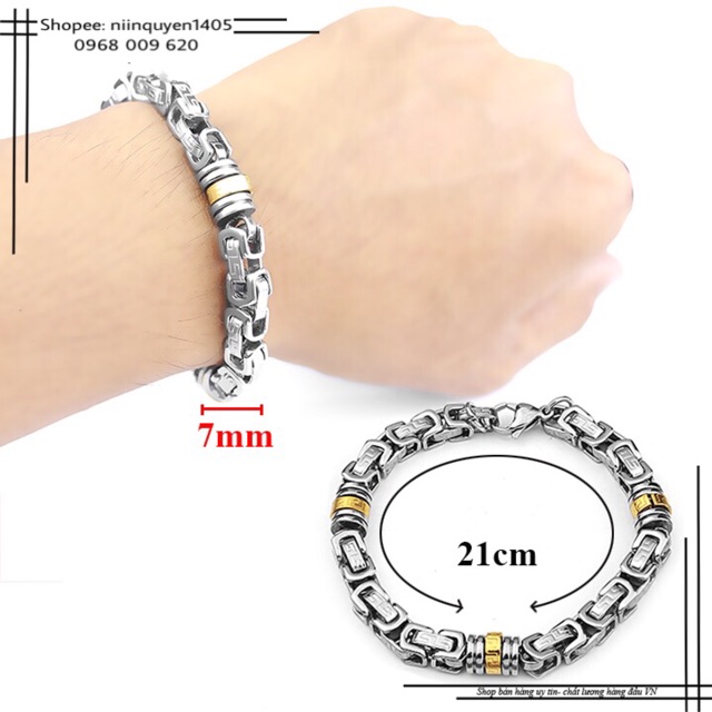 Lắc tay inox nam họa tiết không đen không gỉ