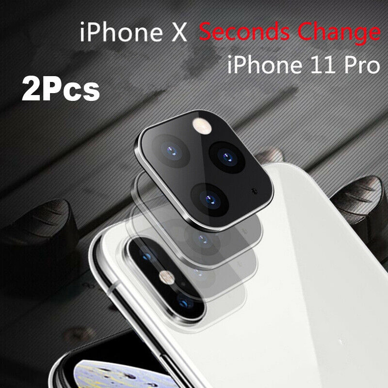 【YUKV】1PCS Applicable iPhone X XS MAX Seconds Change for iPhone11 PRO MAX Lens Sticker Modified Camera Cover Titanium Alloy Case