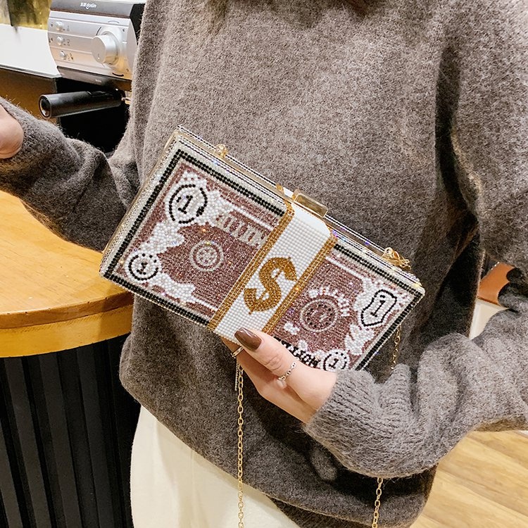 Túi Đeo Chéo Hình Quả Đào Đính Đá Thời Trang Cho Nữ