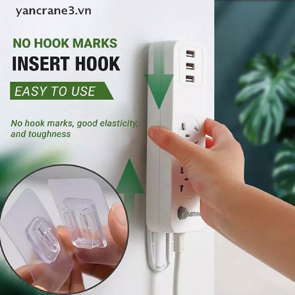 1 Cặp Móc Treo Đồ Dán Tường Tự Dính Hai Mặt Tiện Lợi
