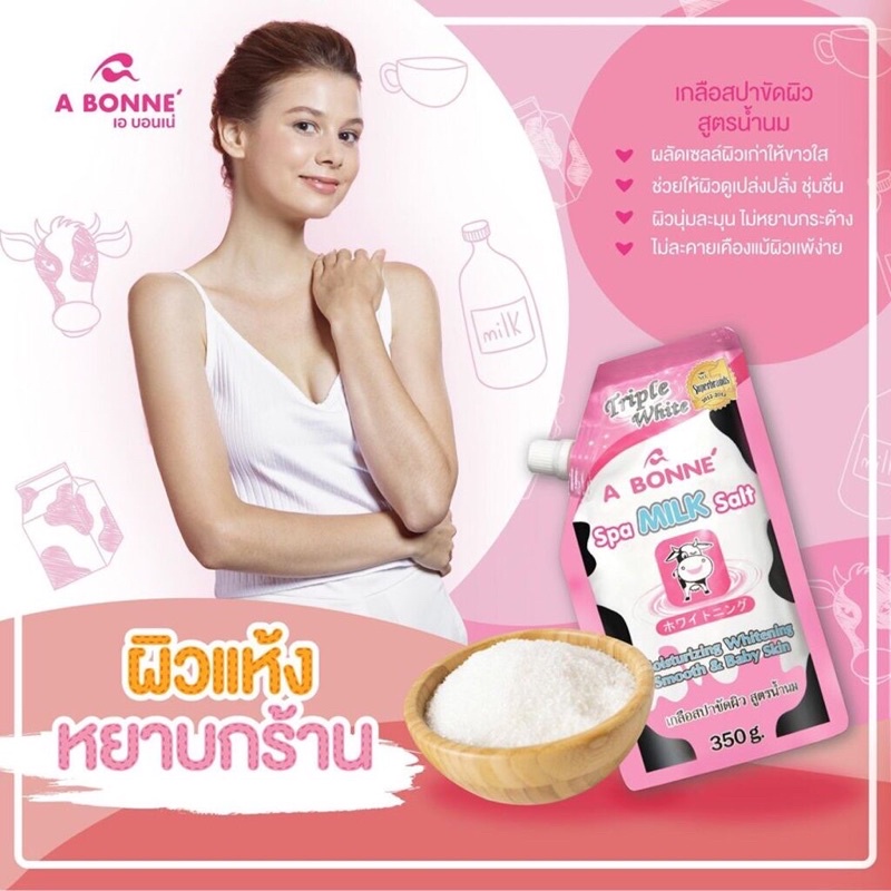 Muối Tắm Bò Tẩy Tế Bào Chết Chính Hãng A Bonne Spa Milk Salt Thái Lan 350gr