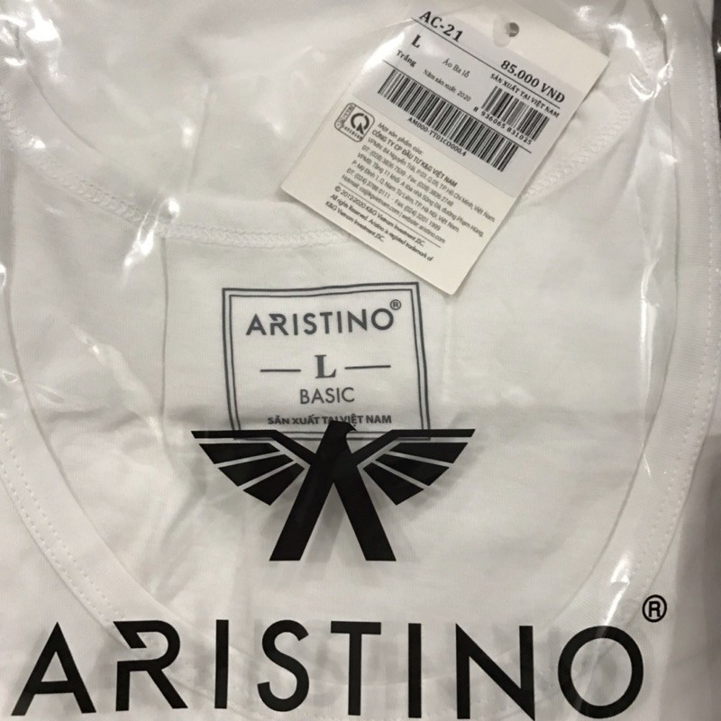 Áo Ba Lỗ Nam Áo thun nam Áo taktop mặc lót trog sơ mi Aristino  AC21 100% Cotton Mềm Mát,màu trắng tinh