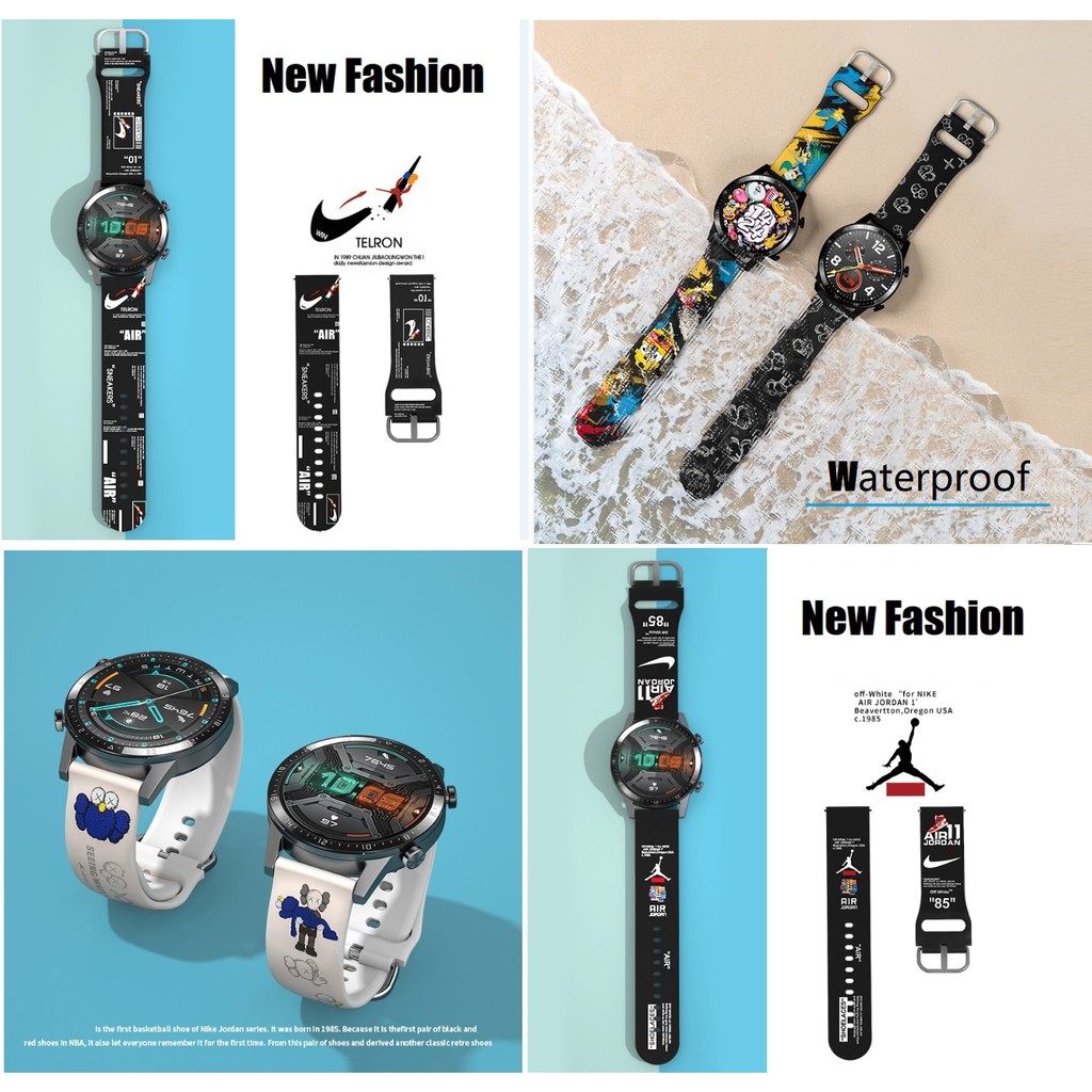 Dây Đeo Silicon Họa Tiết Hoa Thời Trang Cho Đồng Hồ Thông Minh Huawei Gt2 Pro Gt2 Pro Huawei Gt2 / Huawei Watch Gt 2e / Honorta Hr 2 / Amazfit Gtr 2e / Gt Gts Prime U / Ticwatch Pro 3 / Garmin Vivoactive 3 / Garmin Vv 245