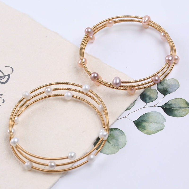 Vòng Tay Đính Ngọc Trai Tự Nhiên Hợp Thời Trang Cho Nữ