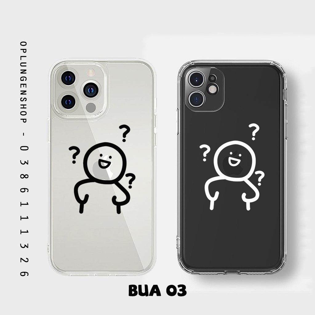 Ốp lưng dẻo trong mẫu họa tiết bựaa siêu dễ thương