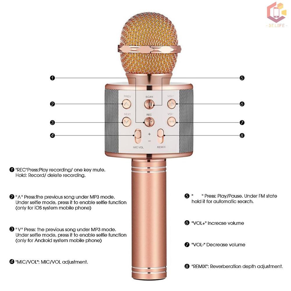 Micro Không Dây Ws-858 Có Thể Sạc Được Và Phụ Kiện