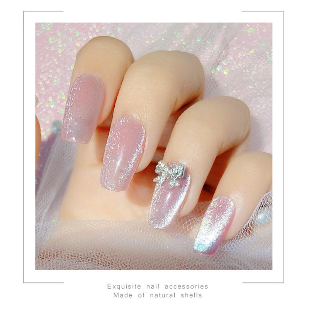 Hộp Phụ Kiện Trang Trí Móng Tay Hình Nơ Đính Đá Ngọc Trai Và Kim Cương Giả D1N1