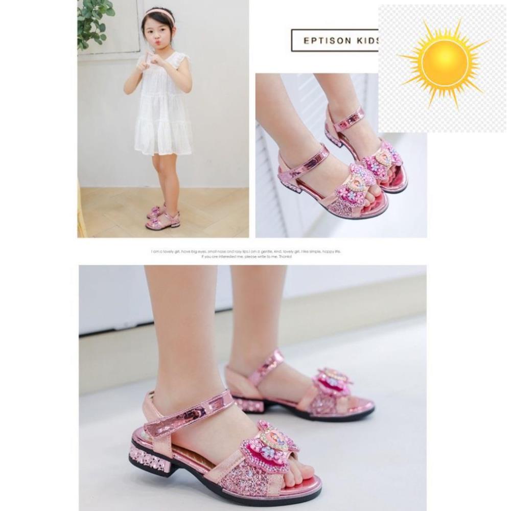 Giày Sandal Bé Gái ♥ FREESHIP ♥ Dép Quai Hậu Công Chúa Cao Gót Hàng Cao Cấp Size 26-36 Mã CC02