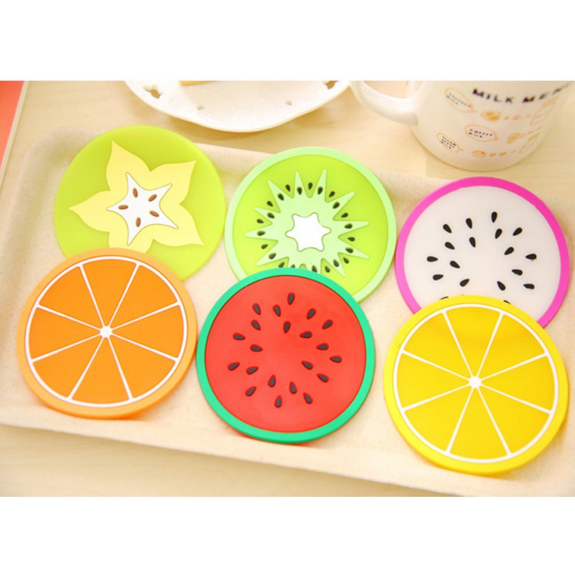 Miếng lót cốc silicon hình hoa quả tươi mát (8cm) - Miếng Lót Ly Trái Cây Dễ Thương 🍉Duashop🍉 | BigBuy360 - bigbuy360.vn