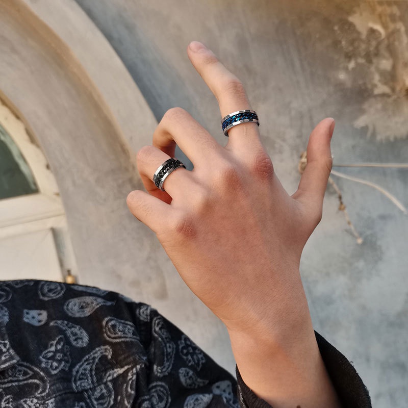 Nhẫn Thép Titan Có Thể Xoay Được Phong Cách hip hop Cá Tính Dành Cho Nam Và Nữ