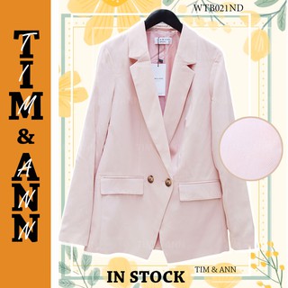 Áo Blazer Nữ 2 Lớp - Màu Hồng Nhạt Chiết Eo 0201ND - Thời Trang Nữ Tim & Ann