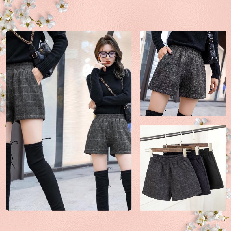 Quần Short Nữ Lưng Cao Ống Rộng Vải Nỉ Dày Dặn Style Hàn Quốc - QN05