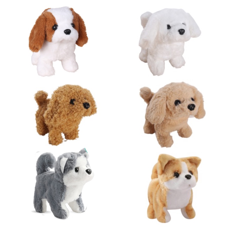 New 15cm Boy Girl Electric ​​Walking Dog Rabbit Cute Toy Plush Imitation Pet Electronic Puppy Safe Materials And Excellent Design Kids Baby Gifts