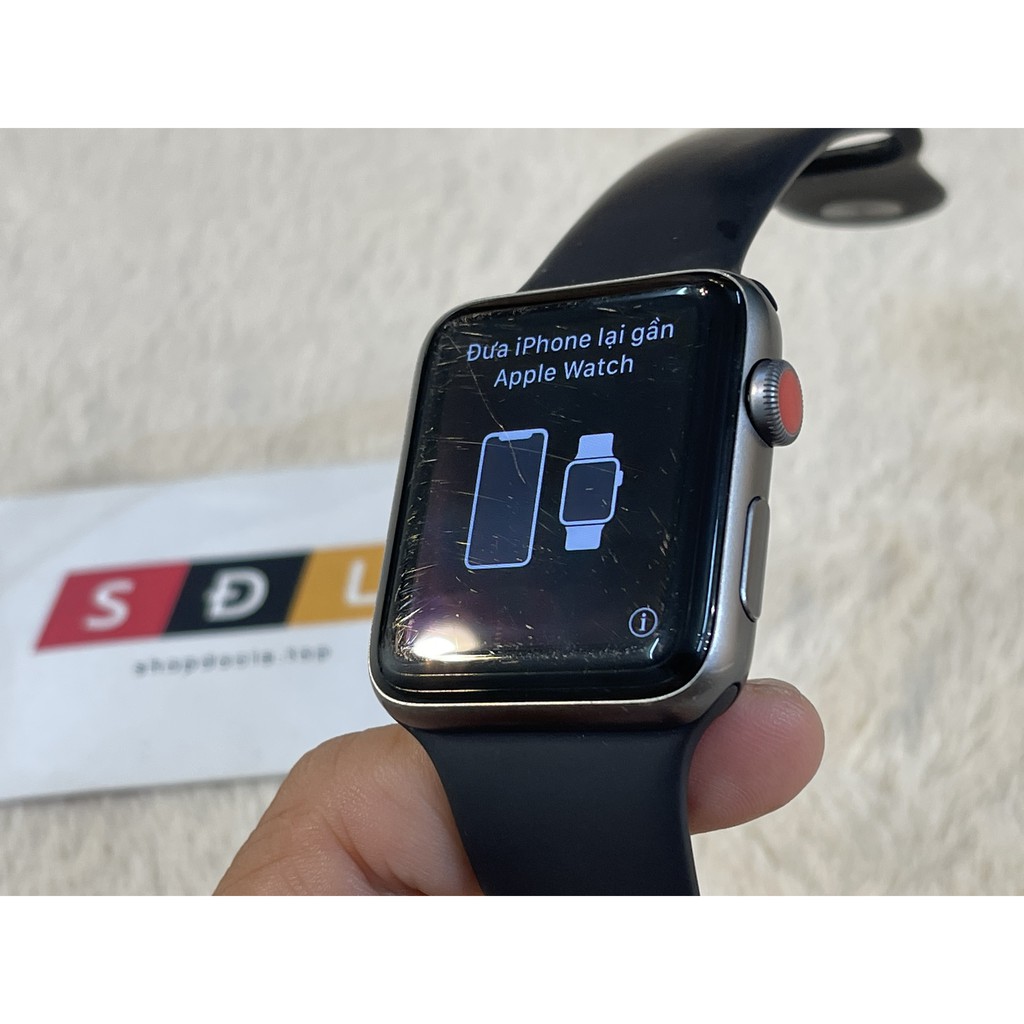 Đồng hồ thông minh Apple Watch Series 3 42mm Space Gray Aluminum Black Sport Band LTE