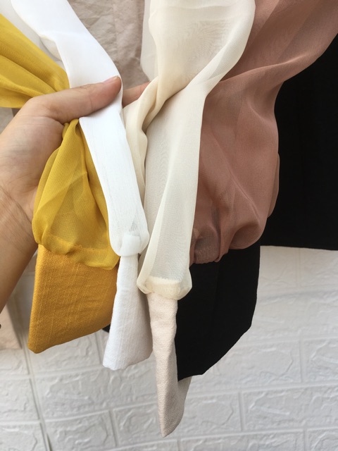 Áo nơ vai tay phối voan(7 màu) | BigBuy360 - bigbuy360.vn