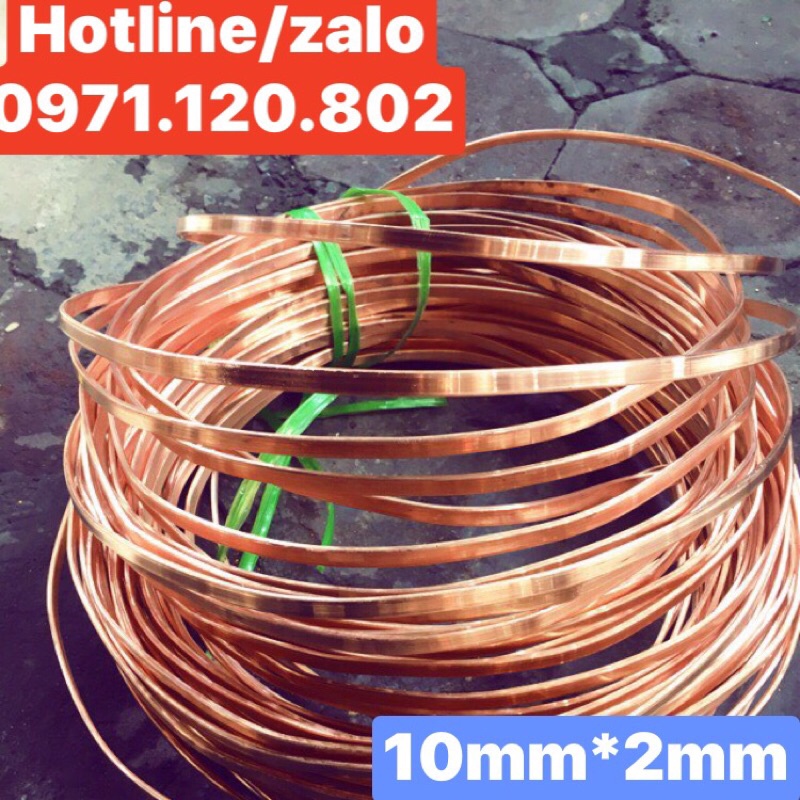 Đồng thanh đỏ hàng cuộn 10mm *2mm dài 1m