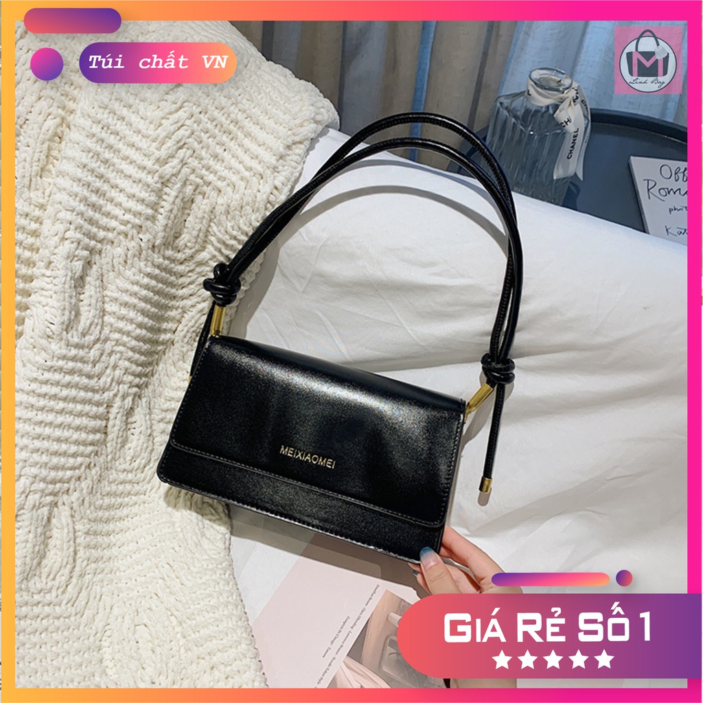 Túi kẹp nách baguette phong cách kiểu Pháp 2021 dây tròn da trơn cao cấp size 24 | BigBuy360 - bigbuy360.vn