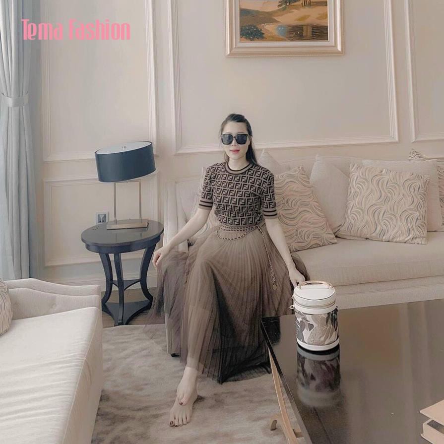 Chân váy xếp ly dáng dài nữ TEMA - Chân đầm lưới loang hai lớp siêu xinh | BigBuy360 - bigbuy360.vn