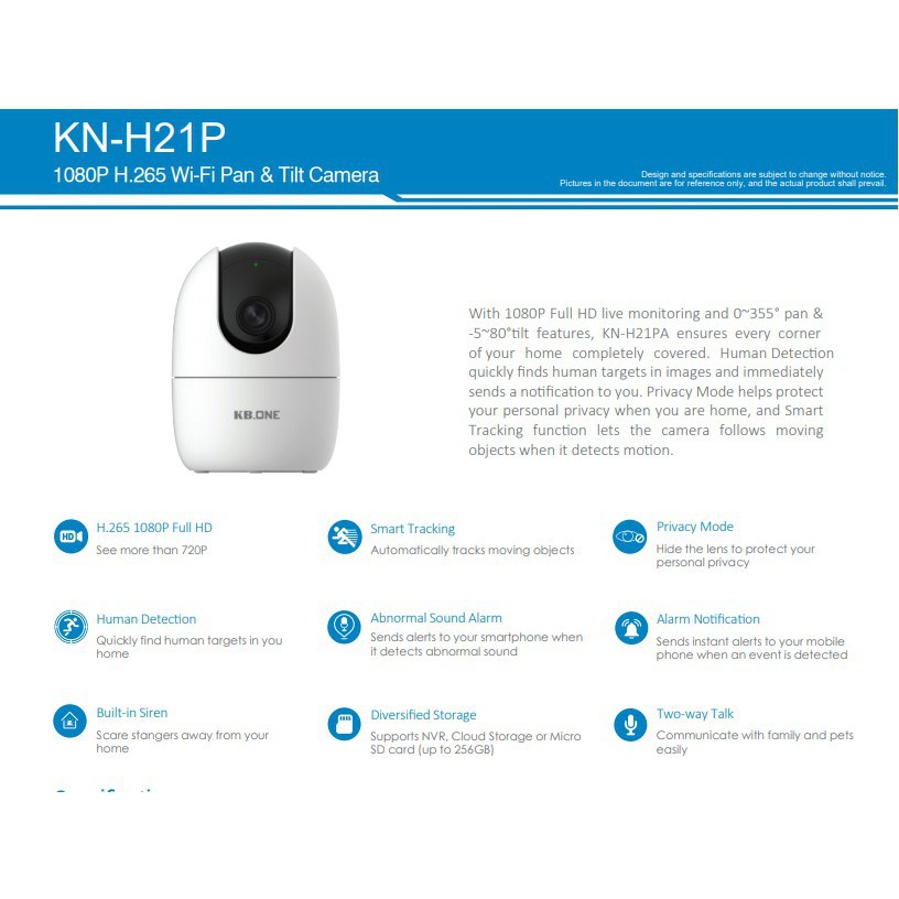 Camera robot KB Vision wifi 2MP KN-H21P