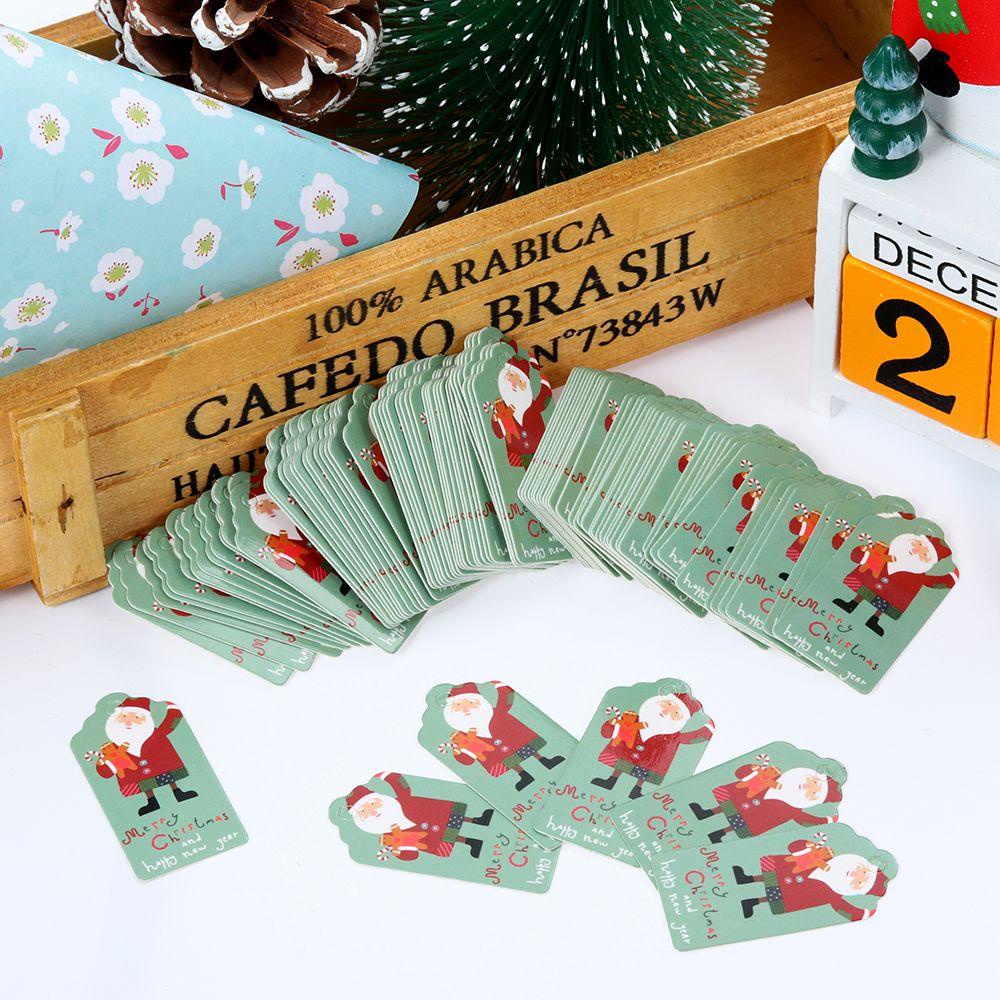 Set 100 Thẻ Giấy Kraft Trang Trí Giáng Sinh