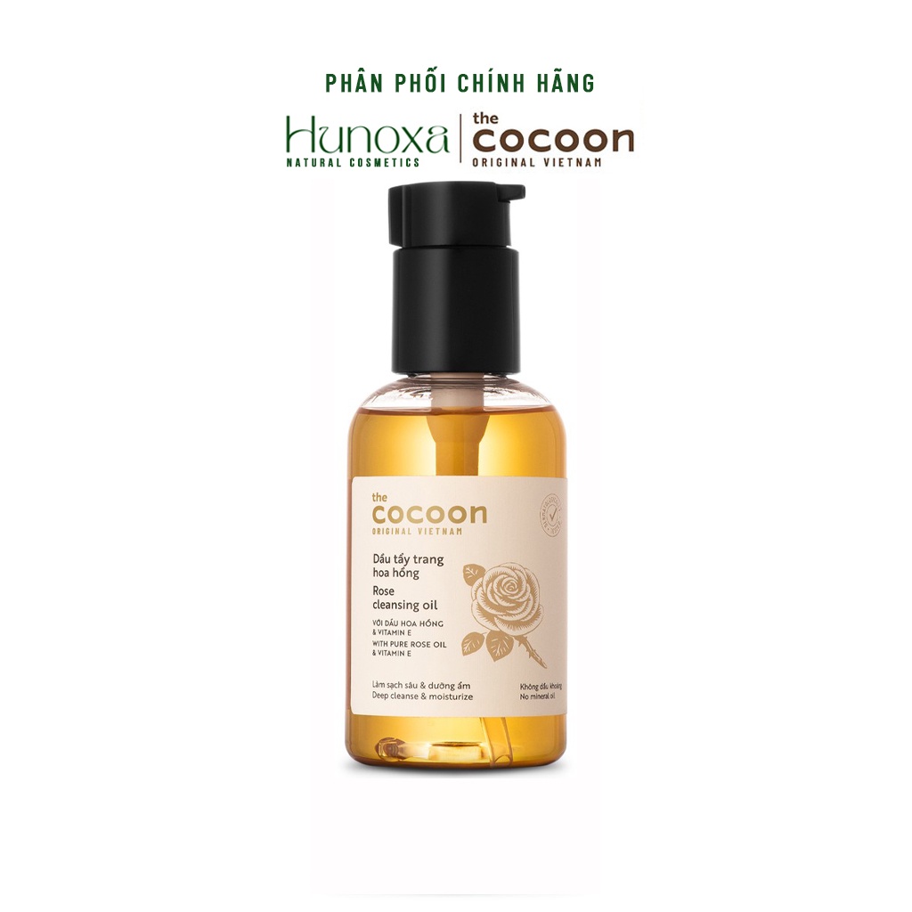 Dầu Tẩy Trang Hoa Hồng Cocoon Tẩy Sạch Makeup Chuyên Nghiệp & Dưỡng Ẩm 140Ml - Hunoxa