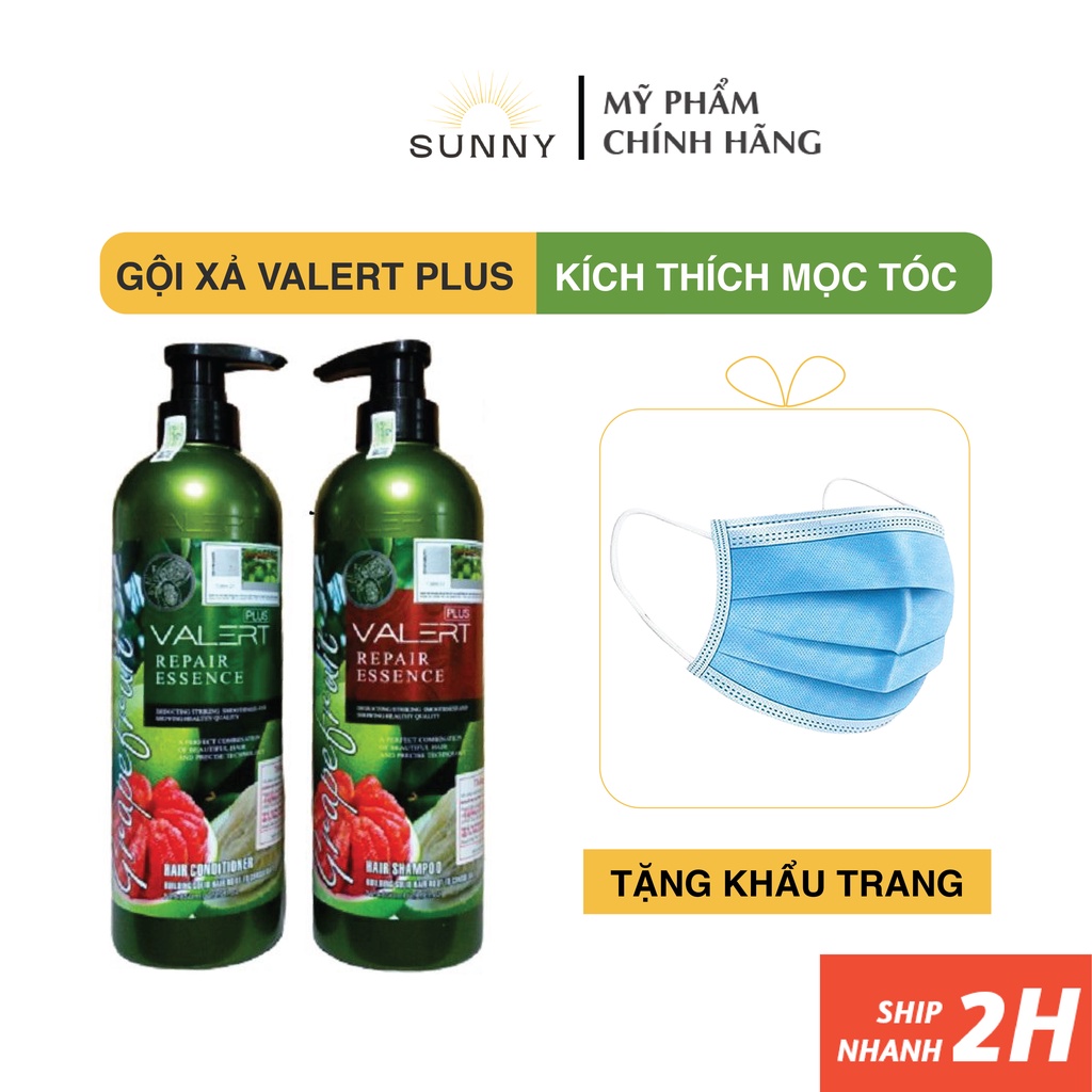 Cặp dầu gội xả bưởi đỏ VALERT PLUS 850ml chăm sóc, phục hồi tóc hư tổn, kích thích mọc tóc