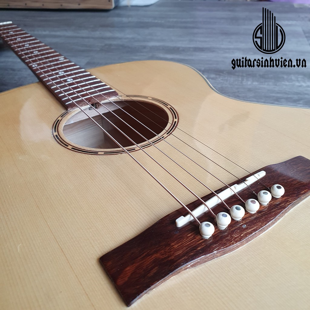 Đàn guitar acoustic thùng đầy màu gỗ - tặng kèm phụ kiện - bảo hành 1 năm