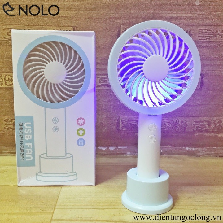 Quạt Cầm Tay Có Đèn Led Model T660 4 Cánh Pin Sạc Có Đế Để Bàn | BigBuy360 - bigbuy360.vn