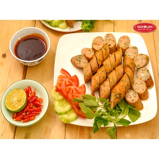 Dồi sụn non Dosun 500g- màu đỏ, loại ngon có túi nước chấm, nướng, chiên siêu ngon