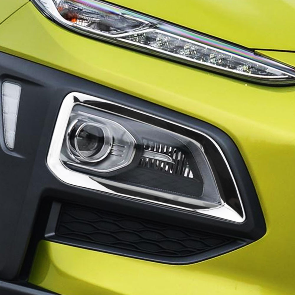 Khung Viền Đèn Sương Mù Phía Trước Bằng ABS Mạ Chrome Cho Hyundai Kona Encino Kauai SUV 2018 2019
