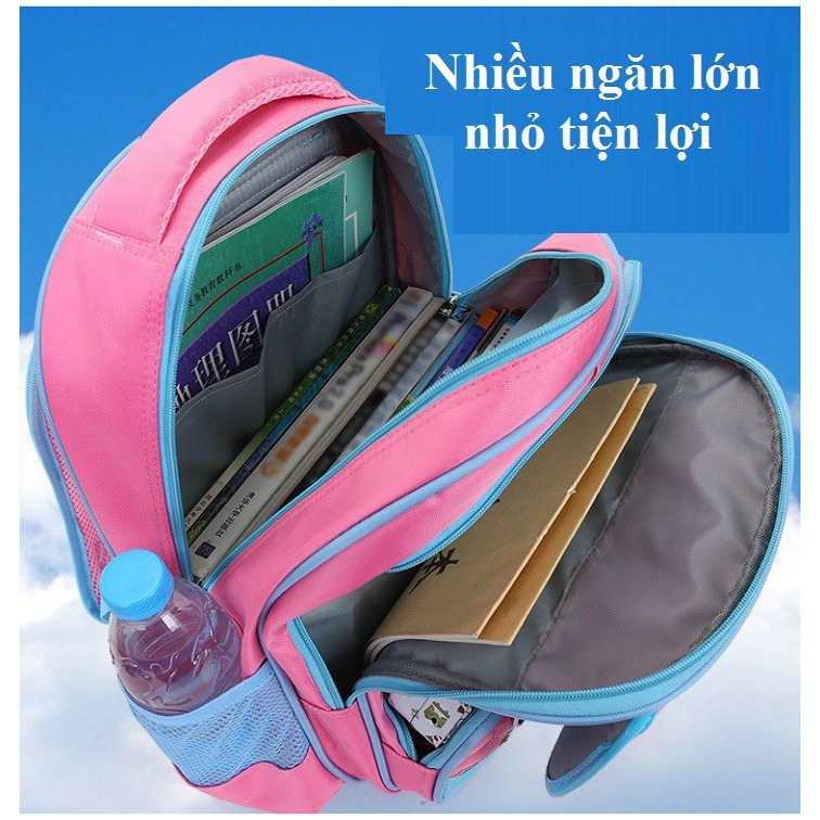 Balo Học Sinh Tiểu Học Hello Kitty Cho Bé Gái Tặng kèm Búp Bê Và Hộp Bút Chống Gù Cao Cấp(3558)