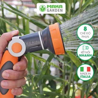Vòi tưới cầm tay GF3542, thương hiệu GF- Ý, 8 kiểu phun đa năng, độ bền cao, tùy chỉnh lưu lượng, kết nối khớp nối nhanh