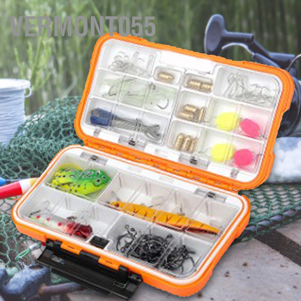 Vermont055 ABS Waterproof Fishing Tackle Box Bait Lure Hooks Storage Case Organizer Container Accessory