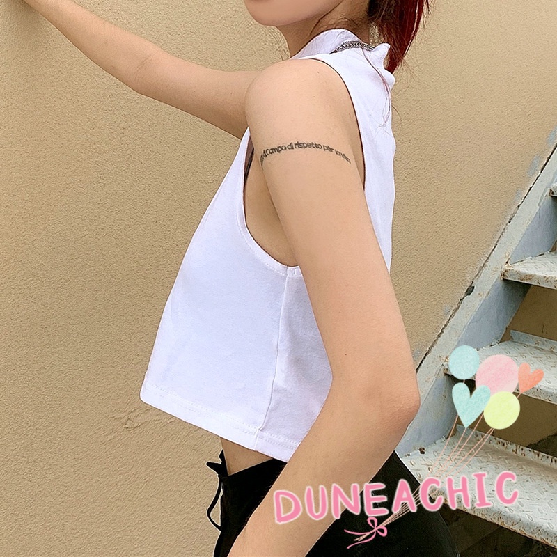 Áo Tank Top Cổ Cao Màu Trơn Thời Trang Dành Cho Nữ
