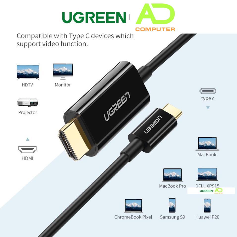 Cáp chuyển đổi USB-C sang HDMI UGREEN MM121 - Hàng phân phối chính hãng - Bảo hành 18 tháng