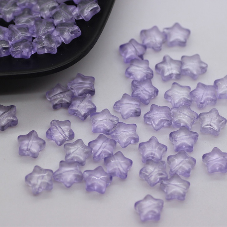 Bộ 50 Hạt Hình Ngôi Sao Năm Cánh Nhỏ 8mm Tự Làm Trang Sức