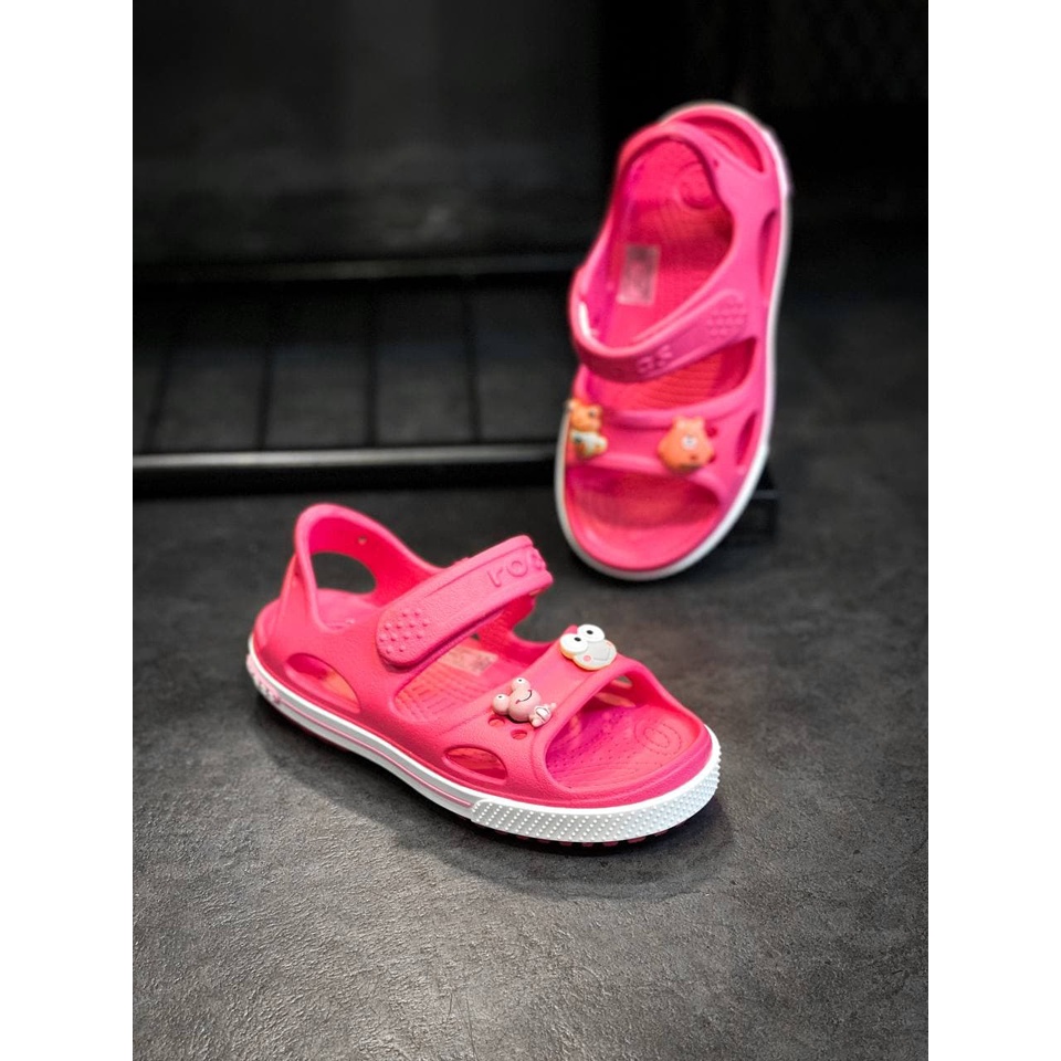 Giày Sandal , Giày Nhựa Trẻ Em Baya Kid ll Size 24 Đến 35 - Tặng 4 Jibbizt - Sấu Vui Vẻ