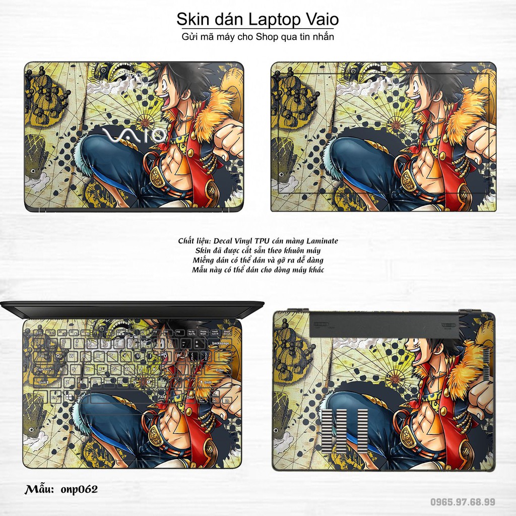 Skin dán Laptop Sony Vaio in hình One Piece _nhiều mẫu 3 (inbox mã máy cho Shop)