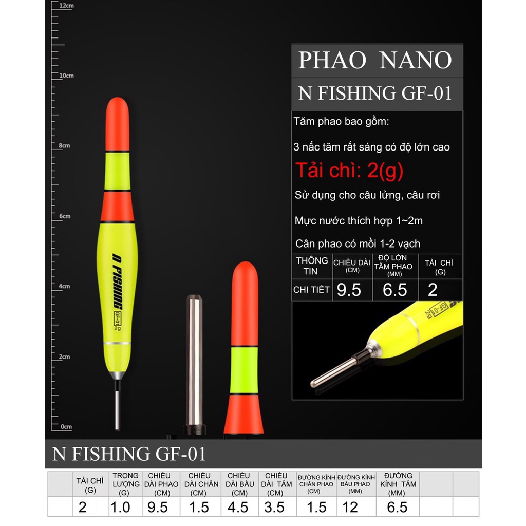Phao lửng Nano Nfishing GF