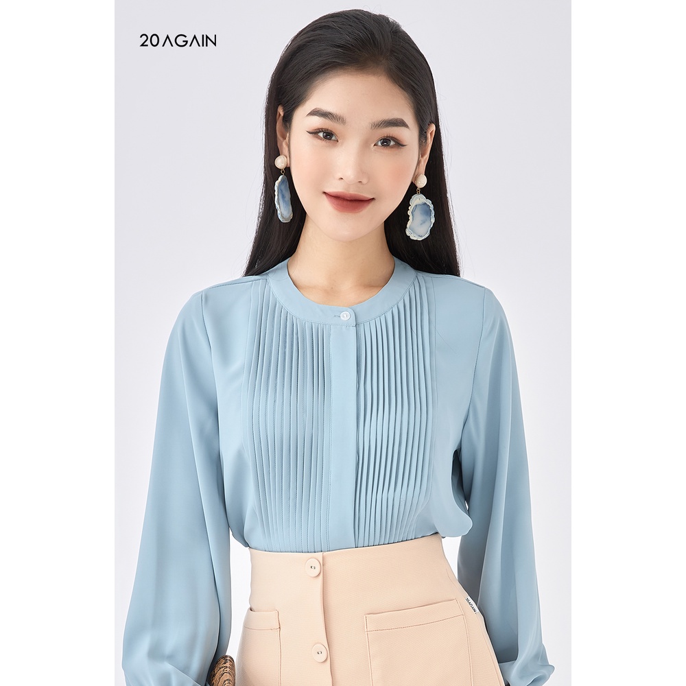 Áo sơ mi nữ công sở 20sexy by 20AGAIN thiết kế dài tay xếp ly ngực ASA1321