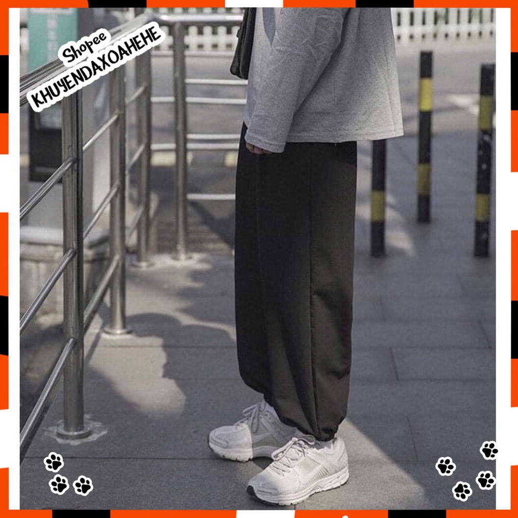 Q014 Quần jogger nam nữ xám đen hiphop Ulzzang, quần dài nỉ cạp chun thể thao mặc nhà, đi chơi ống rộng bo unisex giá rẻ