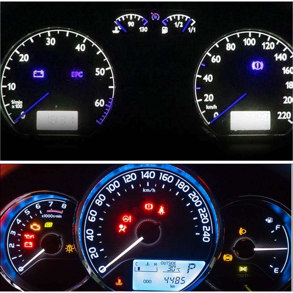 Set 10 Đèn LED T5 W1.2W W3W 4014 Siêu Sáng Chuyên Dụng Dành Cho Ô Tô