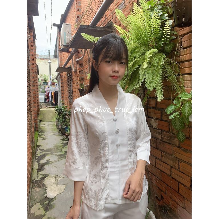 Đồ lam đi chùa,  Áo lam,  Đồ phật tử,  bộ bà lai vải gấm