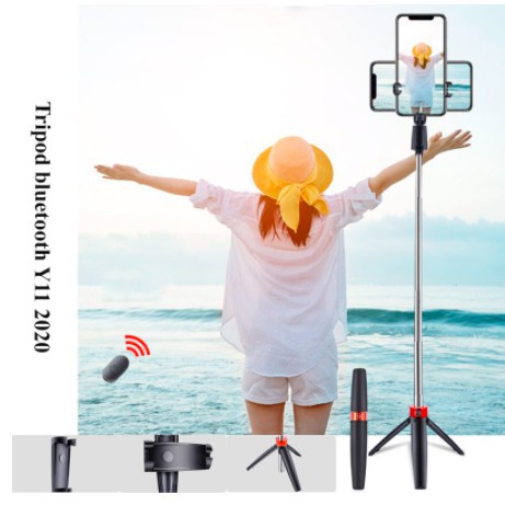 ❈❧✆SIÊU ĐẸPTripod bluetooth đa năng  Y11 3in1 kiêm chân đỡ điện thoại livestream, gậy tự sướng có điều khiển blue | BigBuy360 - bigbuy360.vn