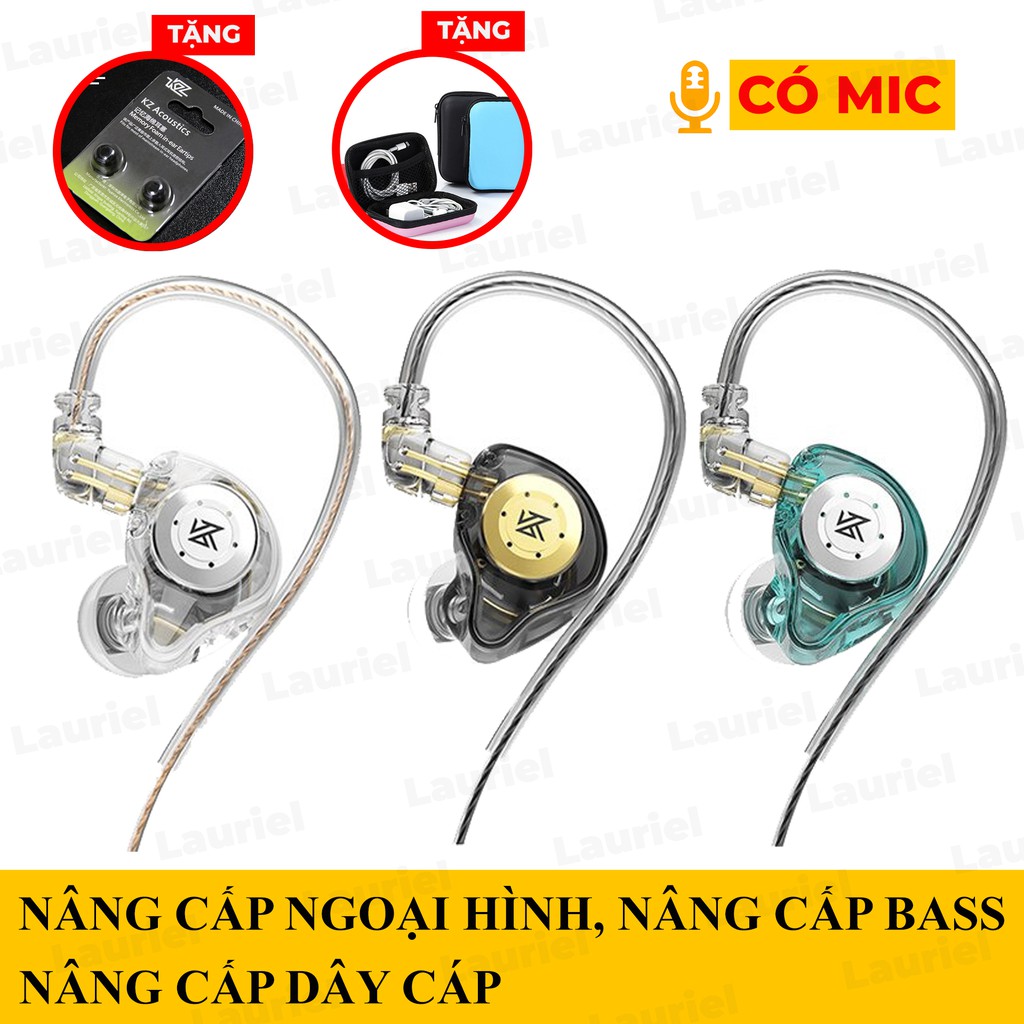 Tai nghe nhét tai thể thao KZ EDX EDX Pro 1 Dynamic Hifi có micro bản nâng cấp bass và dây cáp