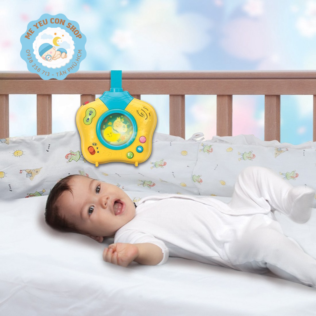 Đèn chiếu sao ru ngủ giai điệu nhạc - tiếng ồn trắng giúp bé ngủ ngon chuẩn Easy - Winfun 0806 (katydang)