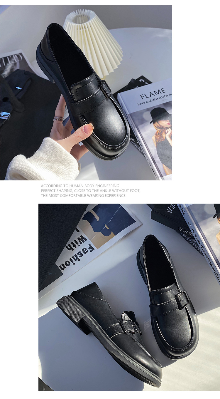 Giày Da PU Đế Bằng Phong Cách Retro Thời Trang 2021 Cho Nữ | BigBuy360 - bigbuy360.vn