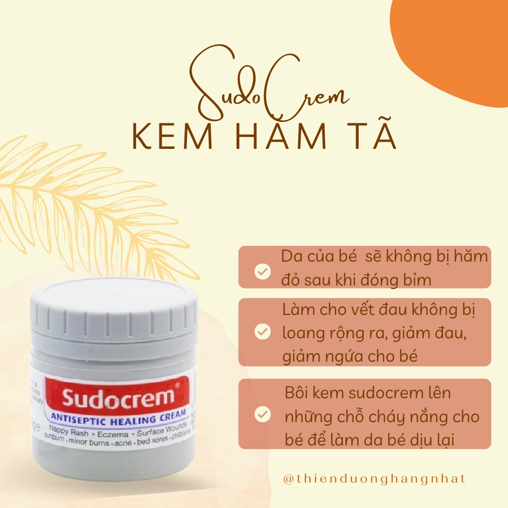 Kem hăm tã Sudo Crem 60g, kem hăm sudocrem cho trẻ sơ sinh Chính Hãng Anh [Date 2025]