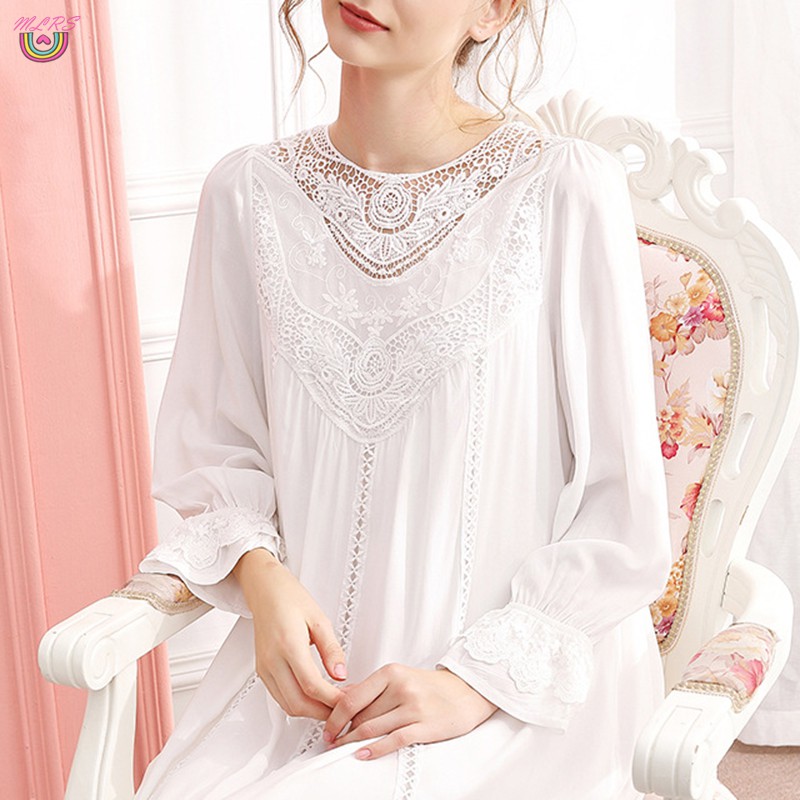 MS Women's Nightgown Long Sheers Vintage Nightdress Lace Lounge Sleepwear Pajamas For Woman &VN | BigBuy360 - bigbuy360.vn