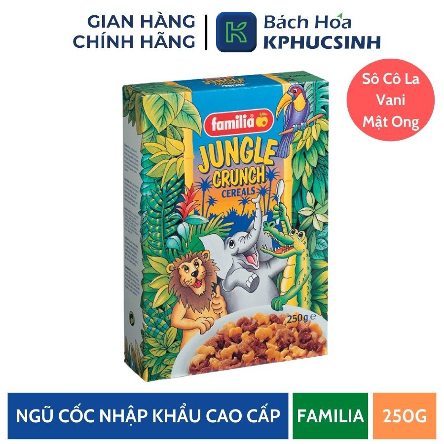 Ngũ cốc sô cô la, vani và mật ong hình thú cho trẻ em hiệu Familia 250g KPHUCSINH - Hàng Chính Hãng